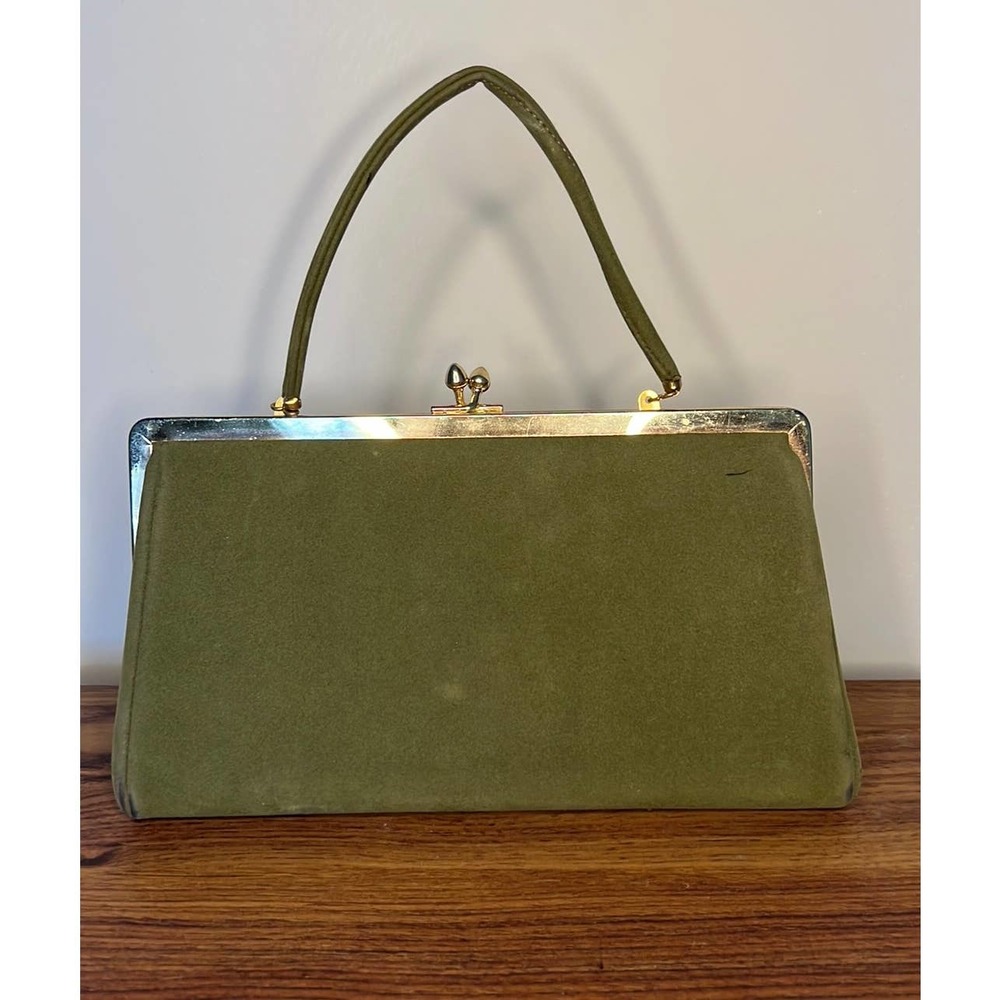 Vintage Ande Olive Green Clutch Purse
